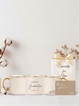 Customised Wrapped Graduation Day Mug - Pink Happy Grad