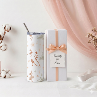 Personalised Graphic Kyra Slim Insulated Tumbler - Petal Foliage