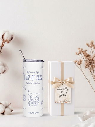 Personalised Graphic Graduation Kyra Slim Insulated Tumbler - Class of '26-Blue