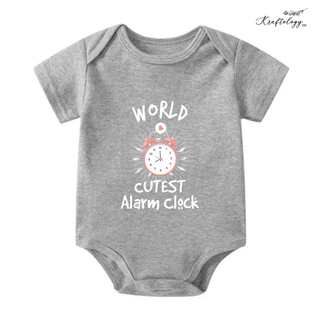 Customised Baby Bodysuit- Cute Alarm Clock