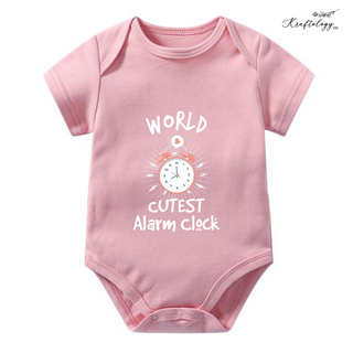 Customised Baby Bodysuit- Cute Alarm Clock