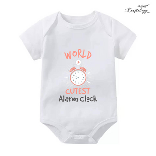 Customised Baby Bodysuit- Cute Alarm Clock