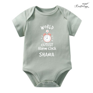 Customised Baby Bodysuit- Cute Alarm Clock