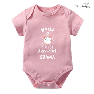 Customised Baby Bodysuit- Cute Alarm Clock