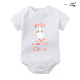 Customised Baby Bodysuit- Cute Alarm Clock