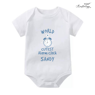 Customised Baby Bodysuit- Cute Alarm Clock