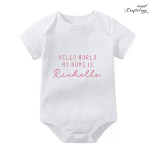 Customised Baby Bodysuit- Hello World