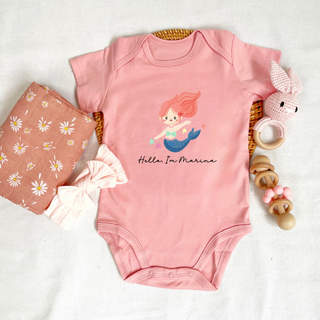 Customised Baby Bodysuit- Cute Mermaid