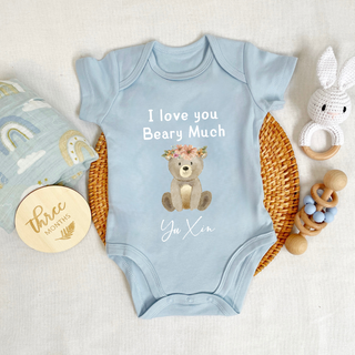 Customised Baby Bodysuit- Flower Bear
