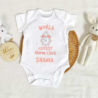 Customised Baby Bodysuit- Cute Alarm Clock