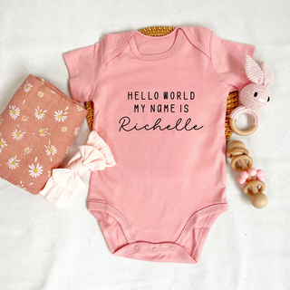 Customised Baby Bodysuit- Hello World
