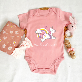 Customised Baby Bodysuit- Rainbow Unicorn