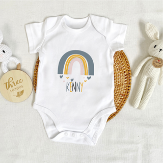 Customised Baby Bodysuit- Rainbow Blue