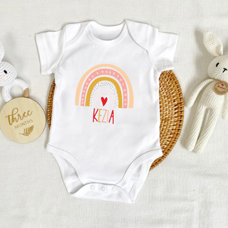 Customised Baby Bodysuit- Rainbow Pink