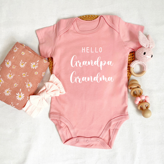 Customised Baby Bodysuit- Hello Grandpa/Grandma
