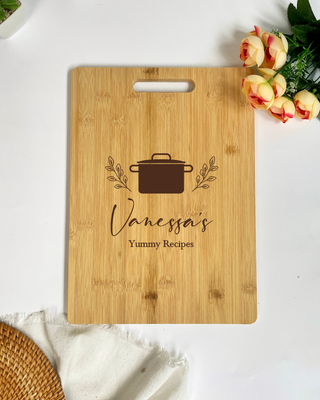 Customised Engraved Wooden Chopping Board - Yummy Recipe's
