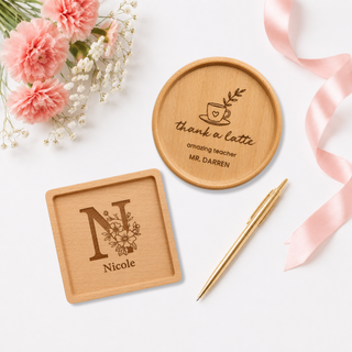 Customised Engraved Wooden Coaster for Teacher's Day