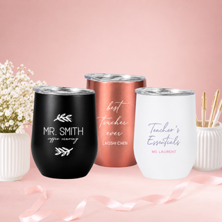 Customised Personalised Engraved or UV Print Insulated Egg Tumbler for Teacher's Day