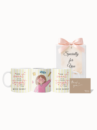 Customised Wrapped Teacher's Day Mug- Cute Teacher How Sweet
