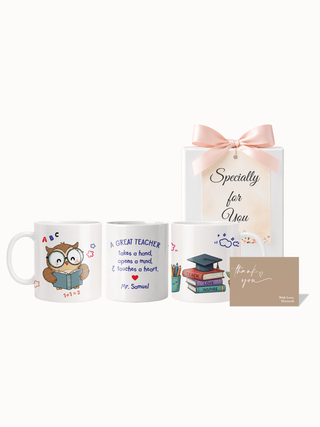 Customised Wrapped Teacher's Day Mug- Cute Owl Great Teacher