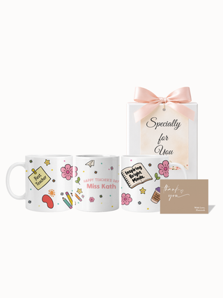 Customised Wrapped Teacher's Day Mug- Inspiring Bright Minds