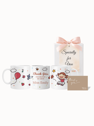 Customised Wrapped Teacher's Day Mug- Thank You Balloon