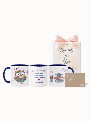 Customised Wrapped Teacher's Day Mug- Cute Owl Great Teacher