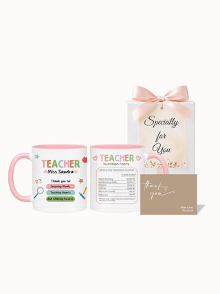 Customised Wrapped Teacher's Day Mug- Teacher Nutrition Facts