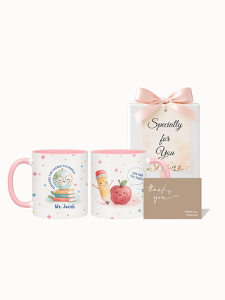 Customised Wrapped Teacher's Day Mug- World Apple Pencil