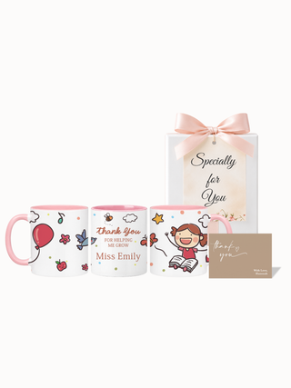 Customised Wrapped Teacher's Day Mug- Thank You Balloon