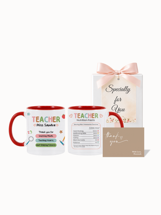 Customised Wrapped Teacher's Day Mug- Teacher Nutrition Facts