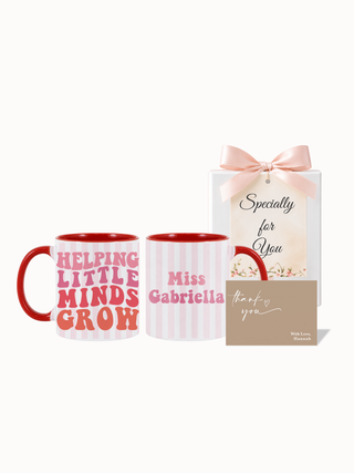 Customised Wrapped Teacher's Day Mug- Helping Little Minds Grow