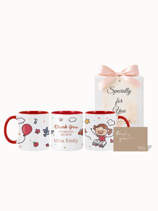 Customised Wrapped Teacher's Day Mug- Thank You Balloon