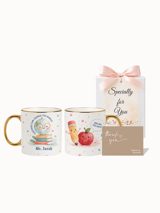 Customised Wrapped Teacher's Day Mug- World Apple Pencil