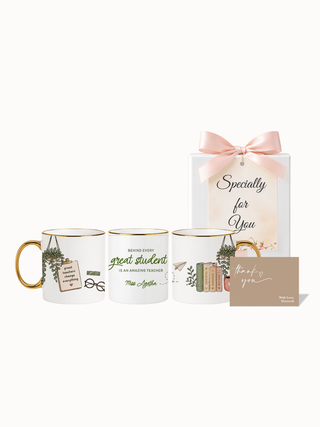 Customised Wrapped Teacher's Day Mug- Cute Books Amazing Teacher