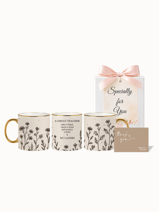 Customised Wrapped Teacher's Day Mug- Floral Garden Great Teacher