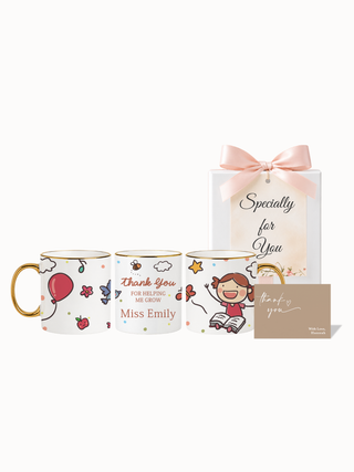 Customised Wrapped Teacher's Day Mug- Thank You Balloon