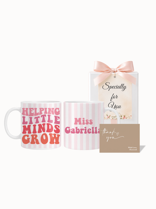 Customised Wrapped Teacher's Day Mug- Helping Little Minds Grow