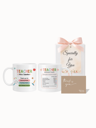 Customised Wrapped Teacher's Day Mug- Teacher Nutrition Facts