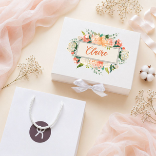 Personalised Keepsake Gift Box with Card - Peach Blossom
