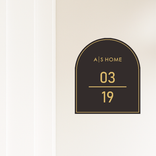 Home Unit Number 3D Arch Black Minimalist