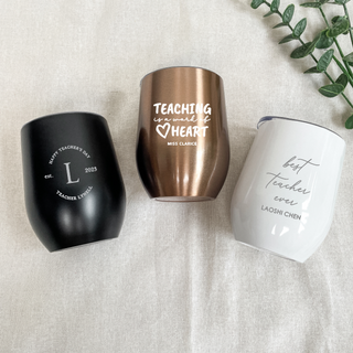 Customised Personalised Engraved or UV Print Insulated Egg Tumbler for Teacher's Day