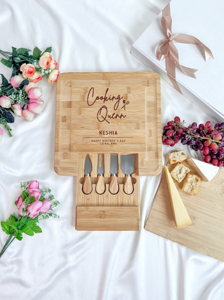 Customised Engraved Wooden Cheese Board - Cooking Queen