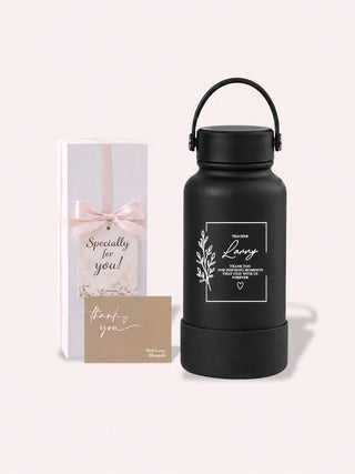 Personalised Engraved Insulated Stainless Steel Osaka Tumbler for Teacher's Day- Flower Frame Quotes