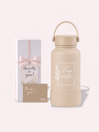 Personalised Engraved Insulated Stainless Steel Osaka Tumbler for Teacher's Day- Flower Frame Quotes