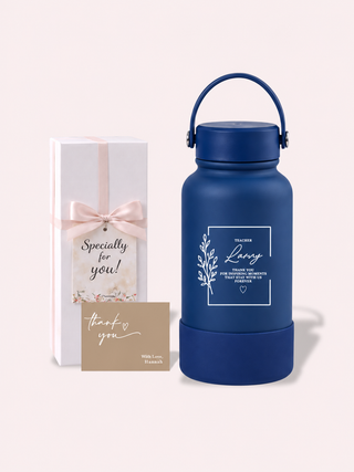 Personalised Engraved Insulated Stainless Steel Osaka Tumbler for Teacher's Day- Flower Frame Quotes