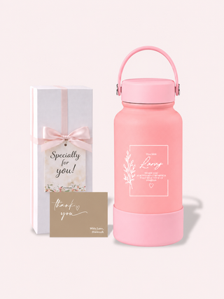 Personalised Engraved Insulated Stainless Steel Osaka Tumbler for Teacher's Day- Flower Frame Quotes