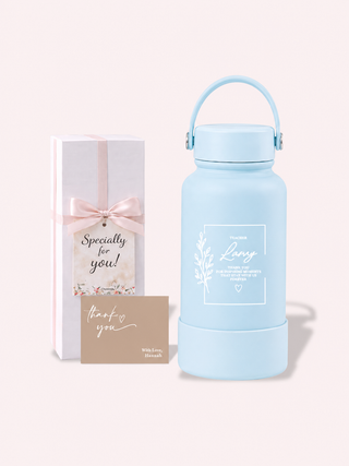Personalised Engraved Insulated Stainless Steel Osaka Tumbler for Teacher's Day- Flower Frame Quotes