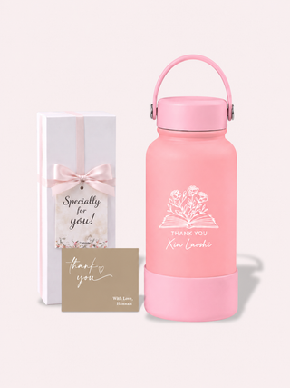 Personalised Engraved Insulated Stainless Steel Osaka Tumbler for Teacher's Day- Flower Book