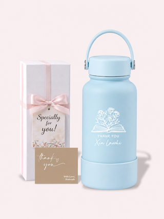 Personalised Engraved Insulated Stainless Steel Osaka Tumbler for Teacher's Day- Flower Book
